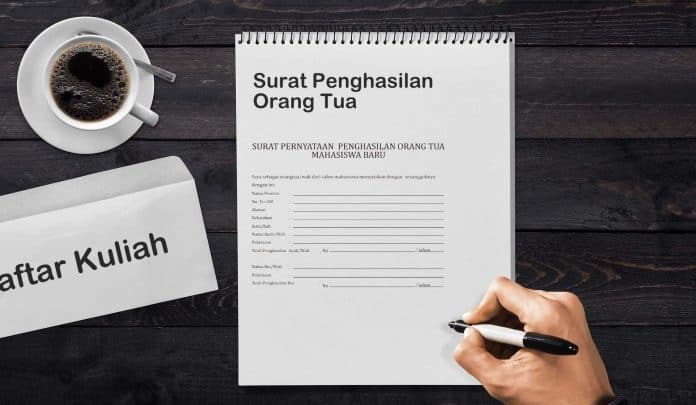 Contoh Surat Keterangan Penghasilan Orang Tua untuk Daftar Kuliah