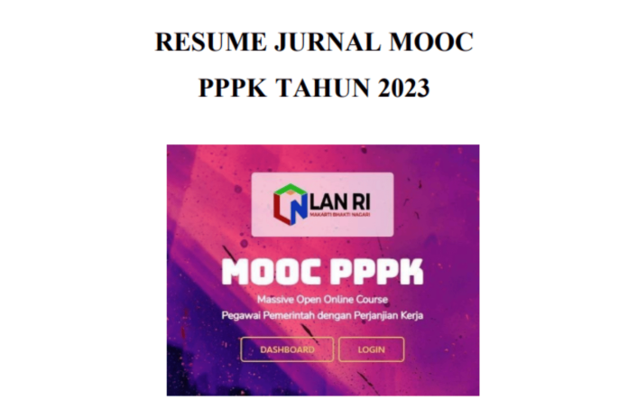 Resume Jurnal MOOC PPPK PDF 2023, Download Gratis Disini